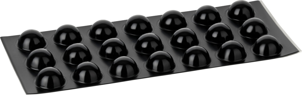 Elastikpuffer - halbkugelförmig, schwarz | Ø 19mm | Höhe: 9,5mm (21 Stk./Streifen)