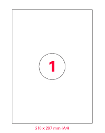 Etiketten Einzelblatt DIN A4, weiß (100 Blatt) | 210 x 297 mm | 1 Etik./Blatt