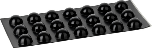 [283095SC-D19] Elastikpuffer - halbkugelförmig, schwarz | Ø 19mm | Höhe: 9,5mm (21 Stk./Streifen)