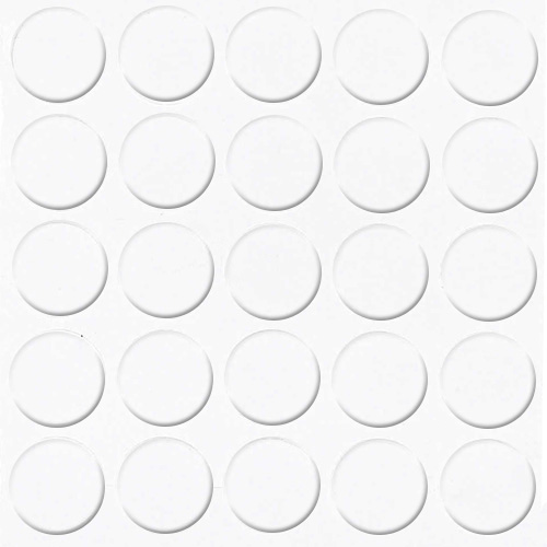 [250323V-D14] Selbstklebende Abdeckkappen f. Möbel - Ø 14 mm | Dekor: "Alaska Weiß" (25 Stk.)