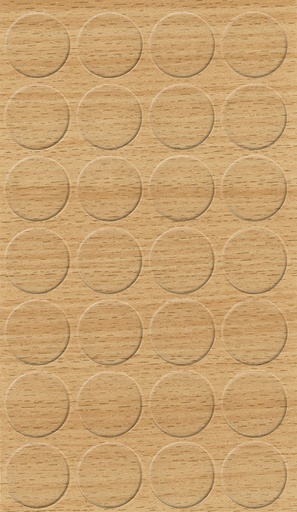 [250340V-D20] Selbstklebende Abdeckkappen f. Möbel - Ø 20 mm | Dekor: "Buche Ellmau / Samerberg" (28 Stk.)