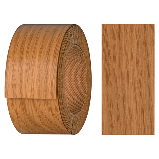 [24400003V-L5] Melaminkantenumleimer m. Schmelzkleber, (L) 5 m | (B) 40 mm | Dekor: Eiche hell