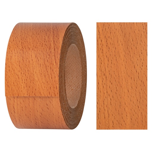 [24400034V-L5] Melaminkantenumleimer m. Schmelzkleber, (L) 5 m | (B) 40 mm | Dekor: Buche-dunkel