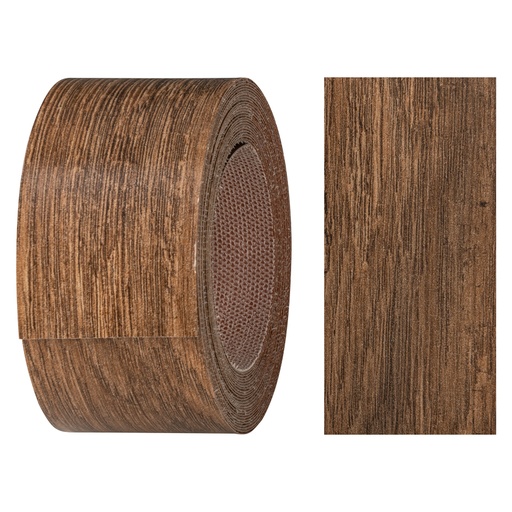 [24400257V-L5] Melaminkantenumleimer m. Schmelzkleber, (L) 5 m | (B) 40 mm | Dekor: Eiche Lefkas dunkel