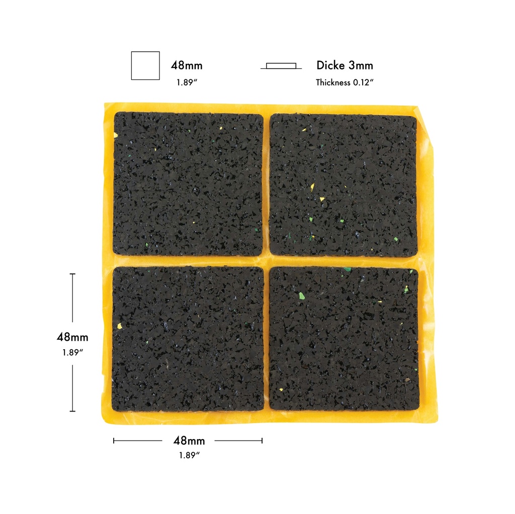 Antirutsch-Pads, selbstklebend, schwarz, 4 St., 48 x 48 mm, Stärke: 3 mm  (4 Stk.)