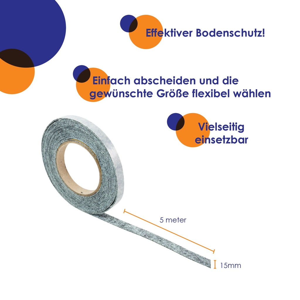 Filzstreifen selbstkl. PREMIUM- 5,0mm stark (L) 5m