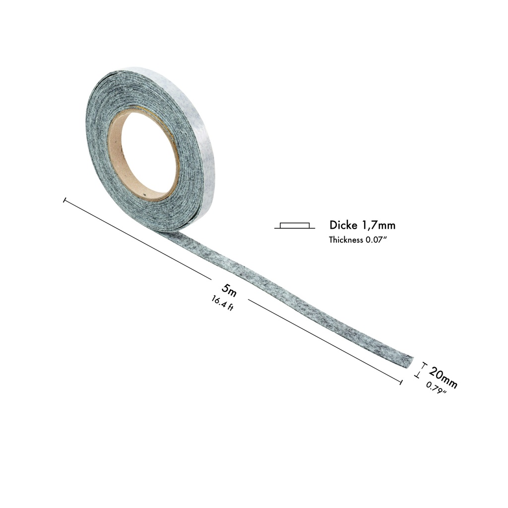 Filzstreifen selbstkl. SLIM - 1,7 mm stark (L) 5m