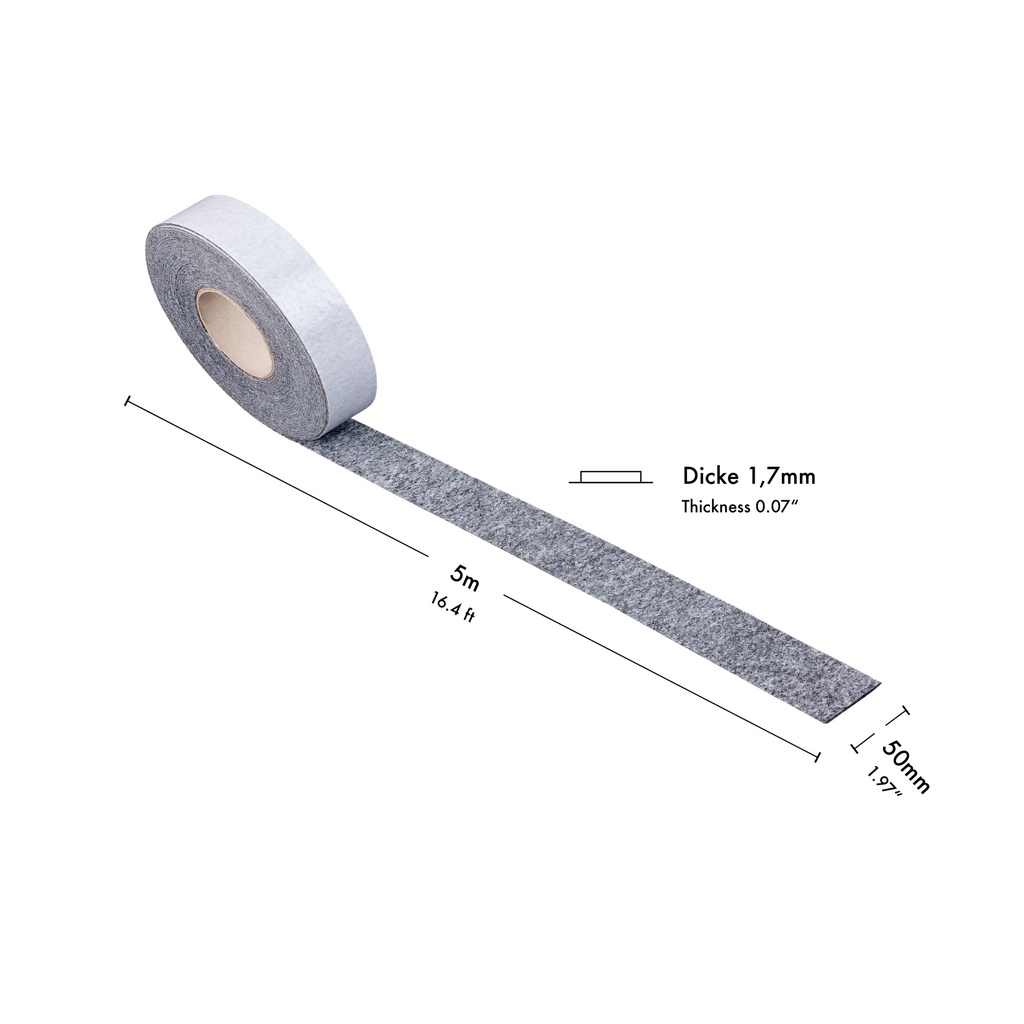 Filzstreifen selbstkl. SLIM - 1,7 mm stark (L) 5m