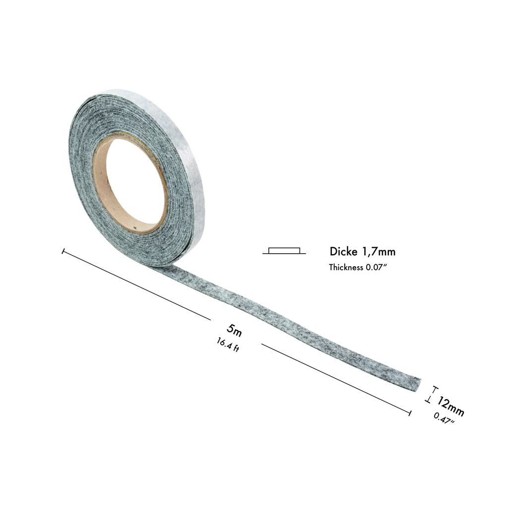 Filzstreifen selbstkl. SLIM - 1,7 mm stark (L) 5m