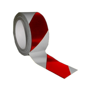 [20811V-RW] Bodenmarkierungsband 140 my (B) 50 mm (L) 33 m | rot/weiß