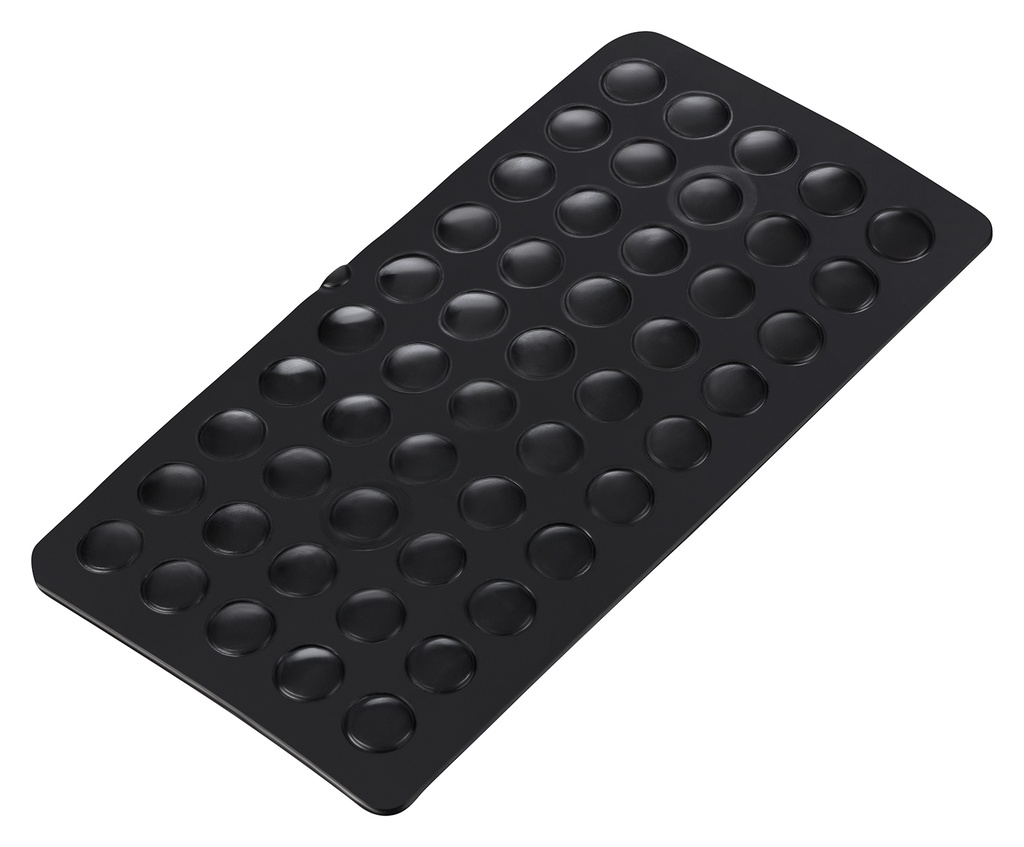 Elastikpuffer - halbkugelförmig, schwarz | Ø 10mm | Höhe: 3,0mm (50 Stk./Streifen)