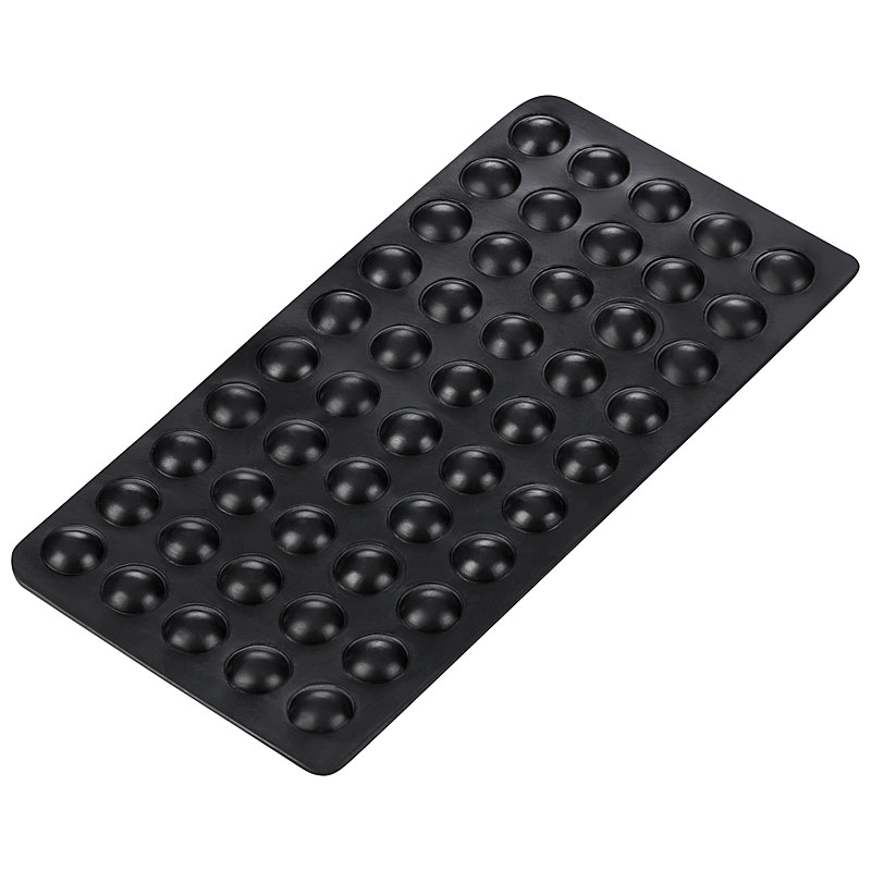Elastikpuffer - halbkugelförmig, schwarz | Ø 7mm | Höhe: 1,5mm (50 Stk./Streifen)