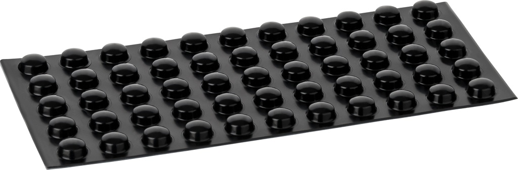 Elastikpuffer - halbkugelförmig, schwarz | Ø 11,1mm | Höhe: 5,0mm (55 Stk./Streifen)