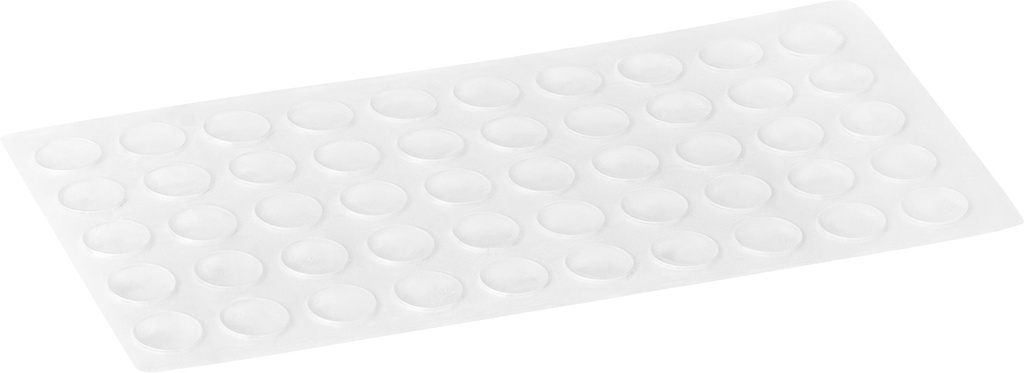 [283030TR-D10] Elastikpuffer - halbkugelförmig, transparent | Ø 10mm | Höhe: 3,0mm (50 Stk./Streifen)