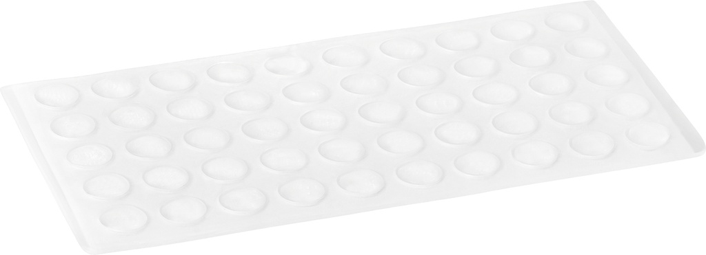 Elastikpuffer - halbkugelförmig, transparent | Ø 8mm | Höhe: 2,2mm (50 Stk./Streifen)