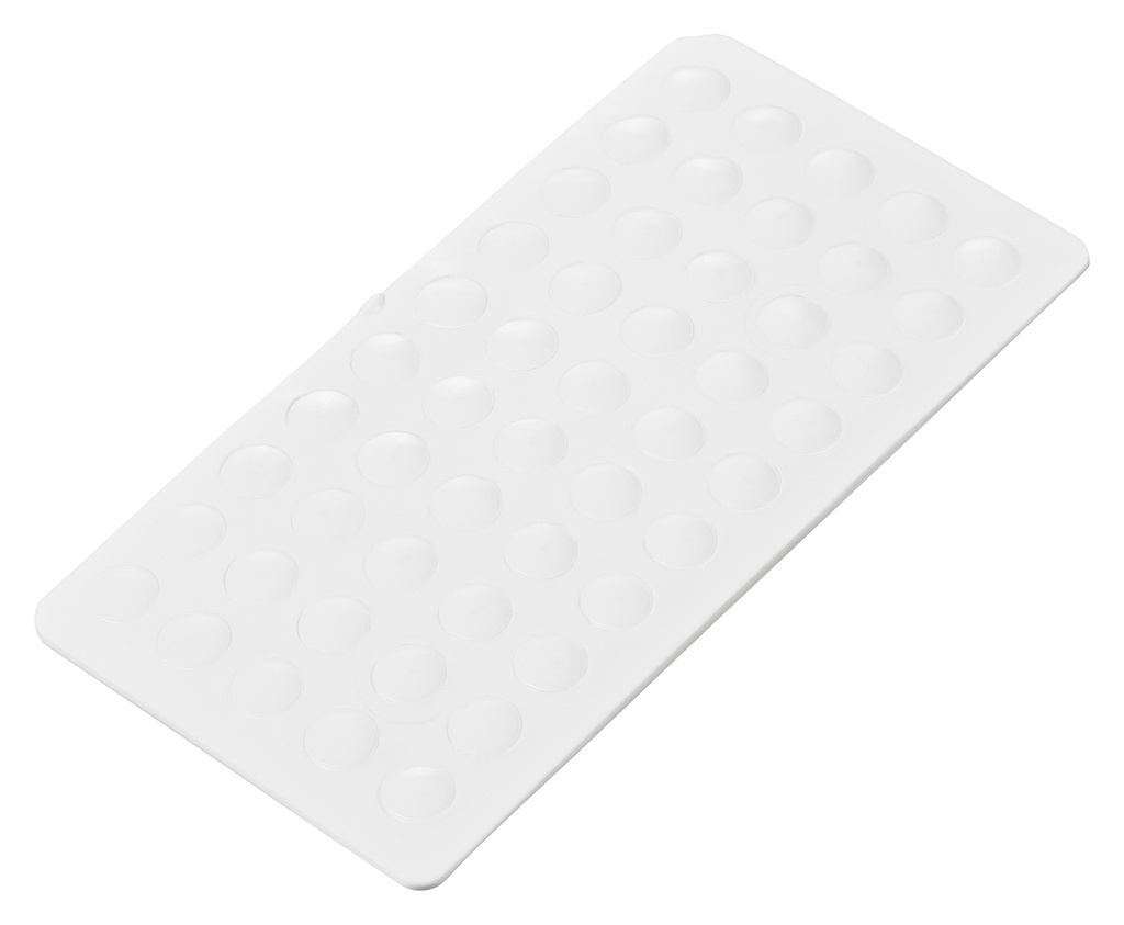 Elastikpuffer - halbkugelförmig, weiß | Ø 10mm | Höhe: 3,0mm (50 Stk./Streifen)
