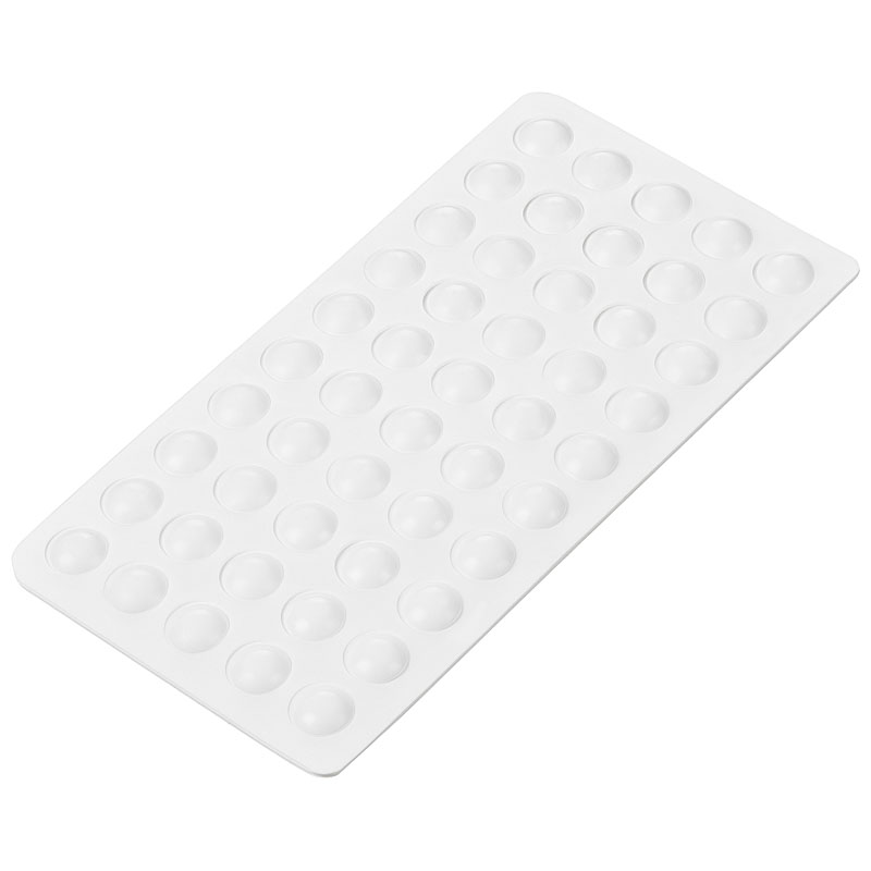 Elastikpuffer - halbkugelförmig, weiß | Ø 7mm | Höhe: 1,5mm (50 Stk./Streifen)