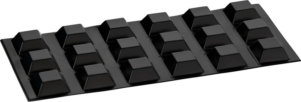 Elastikpuffer - quadratisch, schwarz | 20,5x20,5mm | Höhe: 7,5mm (18 Stk./Streifen)