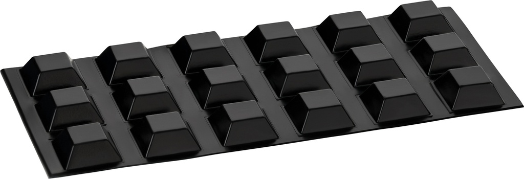 [285075SC-Q20] Elastikpuffer - quadratisch, schwarz | 20,5x20,5mm | Höhe: 7,5mm (18 Stk./Streifen)