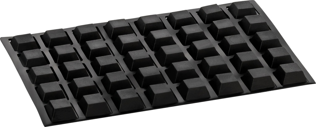 Elastikpuffer - quadratisch, schwarz | 12,5x12,5mm | Höhe: 5,8mm (40 Stk./Streifen)