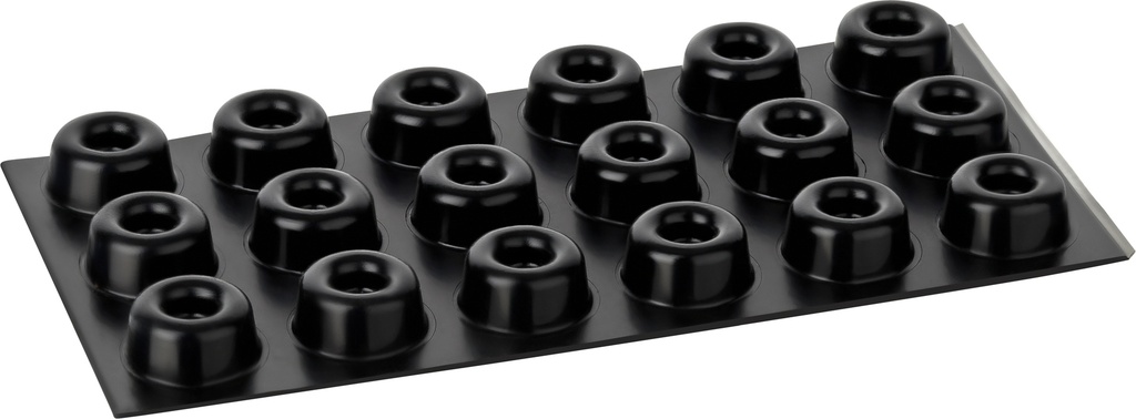 Elastikpuffer - zylindrisch, schwarz | Ø 22,3mm | Höhe: 10,1mm (18 Stk./Streifen)