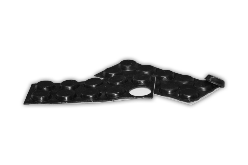 Elastikpuffer - zylindrisch, schwarz | Ø 13mm | Höhe: 4,0mm (20 Stk./Streifen)