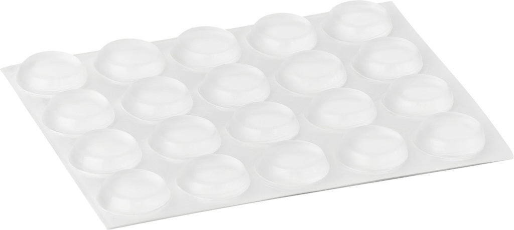 Elastikpuffer - zylindrisch, transparent | Ø 13mm | Höhe: 4,0mm (20 Stk./Streifen)