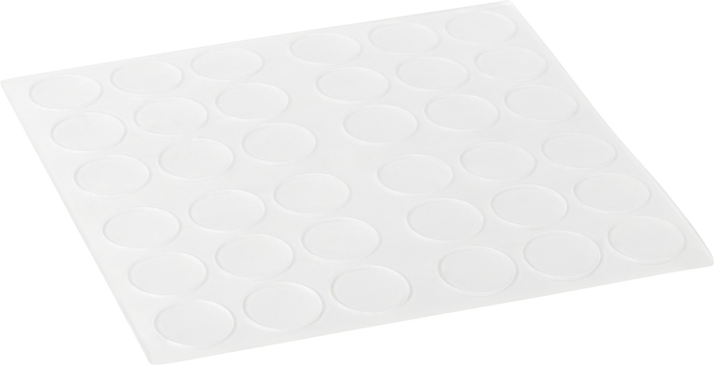 Elastikpuffer - zylindrisch, transparent | Ø 18mm | Höhe: 1,0mm (36 Stk./Streifen)