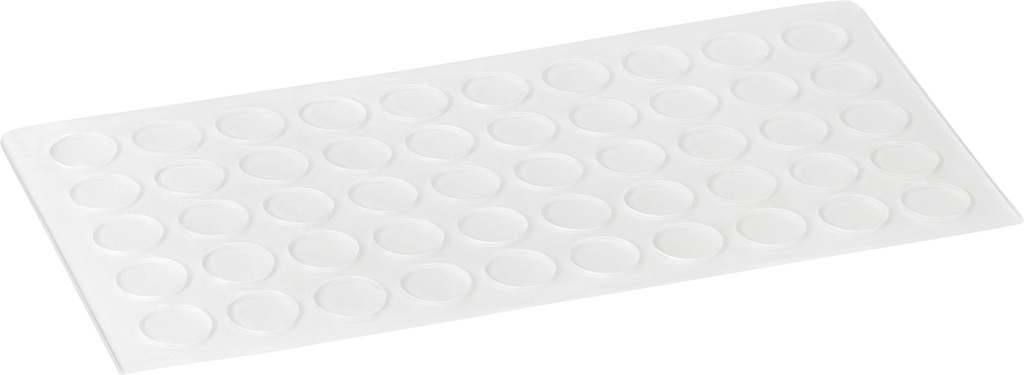 Elastikpuffer - zylindrisch, transparent | Ø 10mm | Höhe: 1,0mm (50 Stk./Streifen)