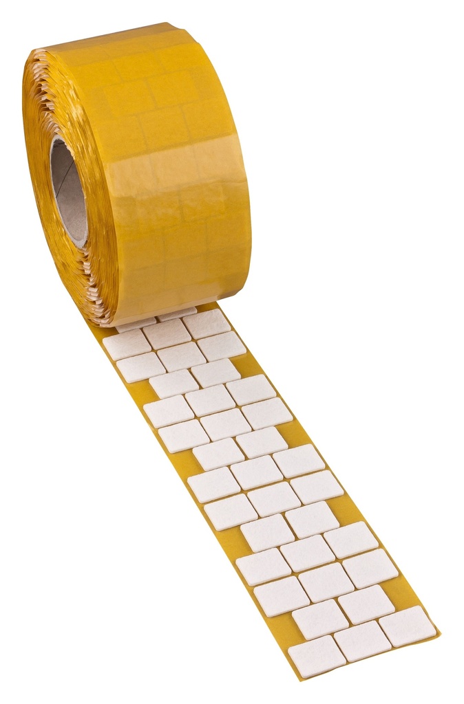 [2840V-RV2530] Filzgleiter selbstkl. STANDARD- 3,0 mm stark, weiß | rechteckig, 25 x 30 mm