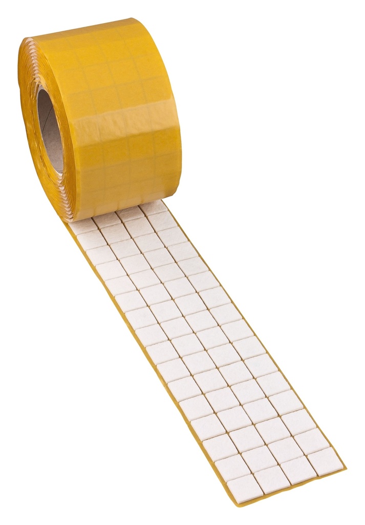 [2840V-RQ22] Filzgleiter selbstkl. STANDARD- 3,0 mm stark, weiß | quadr. 22 x 22 mm