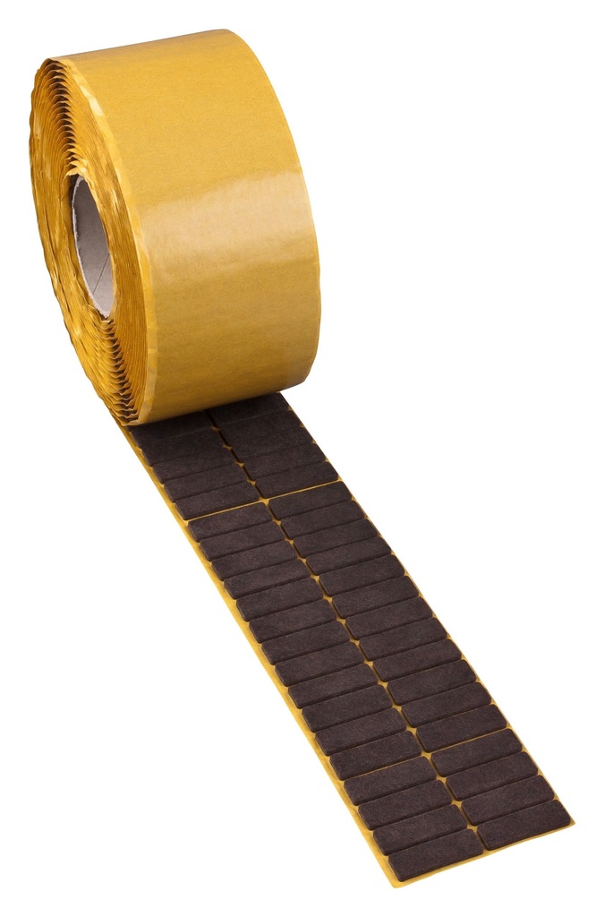 [2841V-RV2530] Filzgleiter selbstkl. STANDARD- 3,0mm stark, braun | rechteckig, 25 x 30 mm