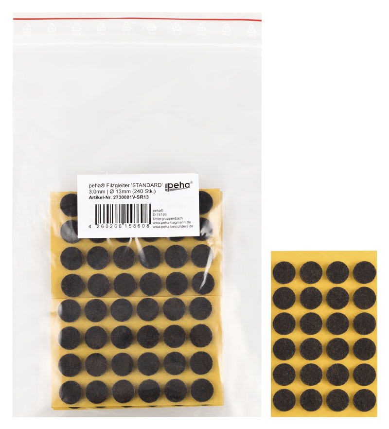 Filzgleiter sk STANDARD-3,0 mm, braun, rund | Ø 13 mm (240 Stk.)