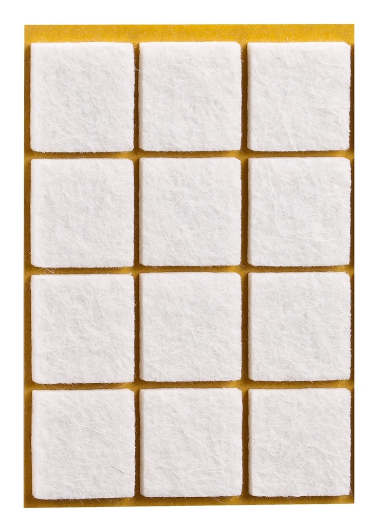 [2730000V-SQ25] Filzgleiter sk STANDARD-3,0 mm, weiß, quadr. | 25 x 25 mm (120 Stk.)