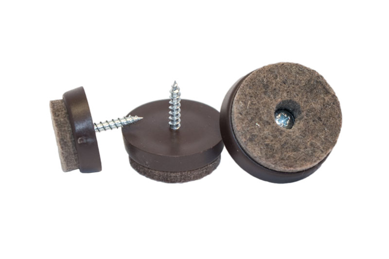 [2839V-S26BR-P16] Filzgleiter z. Schrauben mit Kunststoffbasis | Ø 26 mm | braun (16 Stk.)