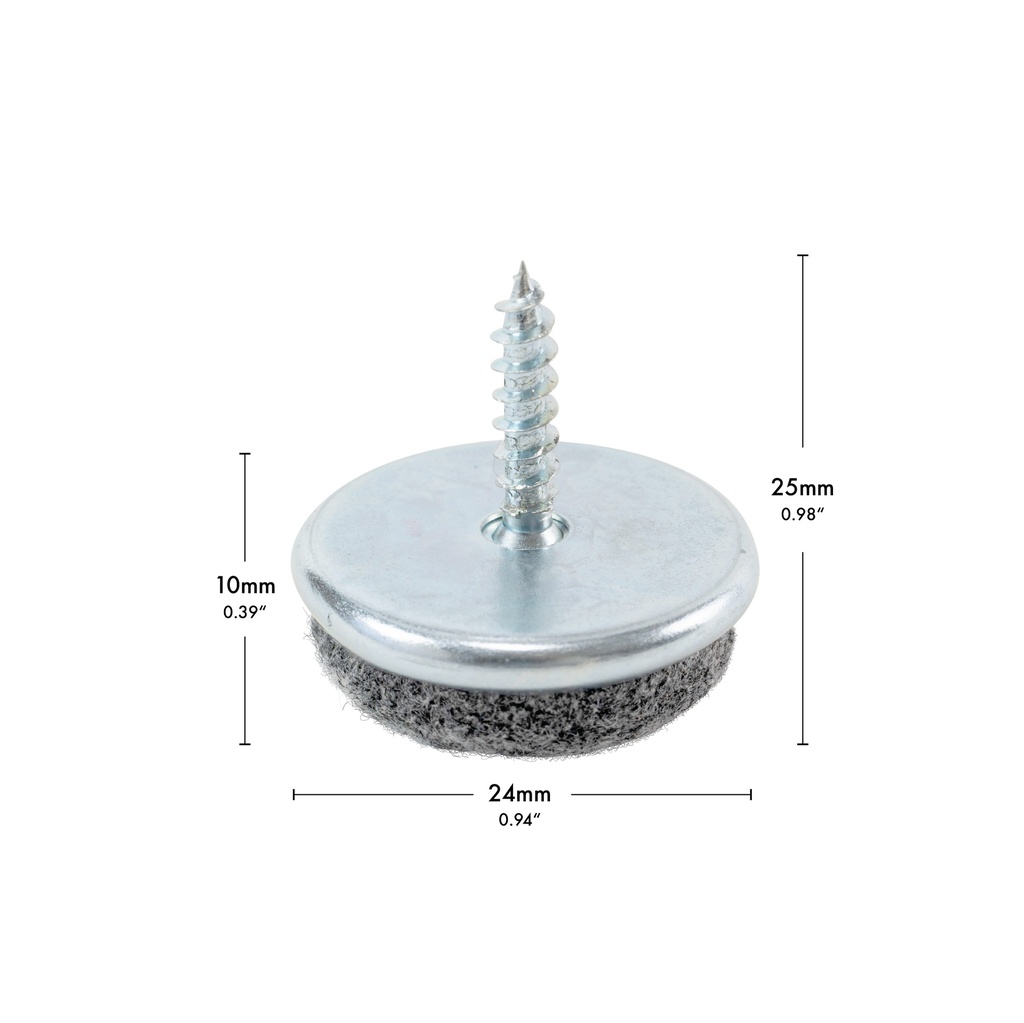 Filzgleiter zum Schrauben (16 Stk.) | Ø 24 mm