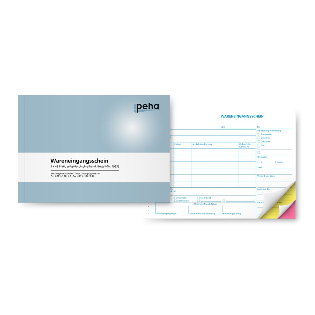 Formular Wareneingangsschein, DIN A5 quer, | 3 x 48 Blatt, selbstdurchschreibend