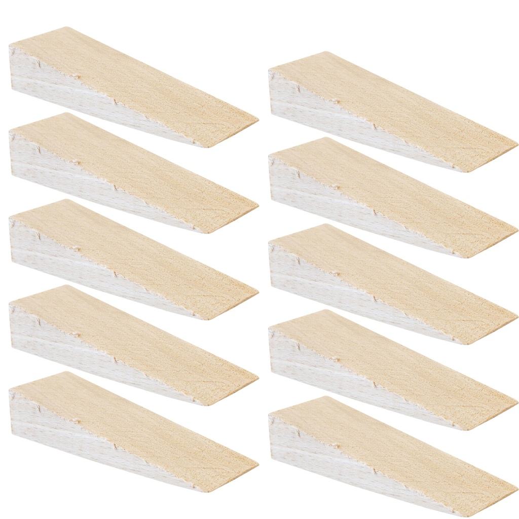 [166P10V-G7015] Hartholzkeile aus Buche natur (10 Stück) | (LxBxH) 70 x 25 x 15 mm