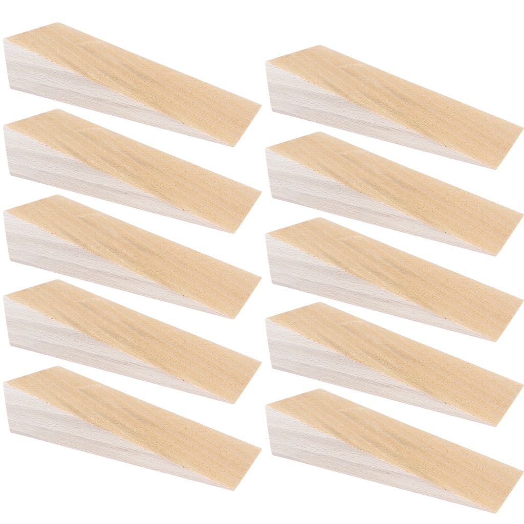 [166P10V-G12530] Hartholzkeile aus Buche natur (10 Stück) | (LxBxH) 125 x 45 x 30 mm