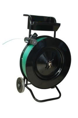 [3120] Hochwertiger Bandabrollwagen mit Rollenbremse | für PET-Großspulen (Kern-Durchmesser: 407 mm)