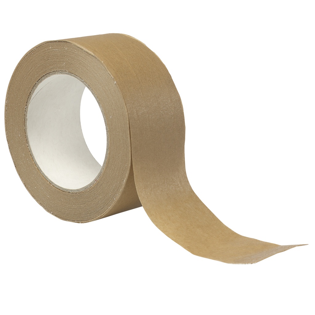 Klebeband Papier Sinus, braun, fadenverstärkt | (B) 50mm (L) 50m | 2 Längs-/ 1 Sinusfaden