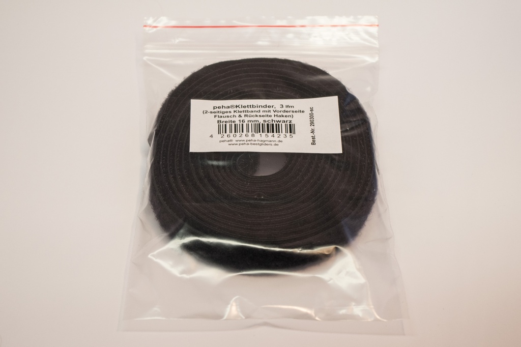 Klettbinder (Haken&Flausch) (B) 16 mm (L) 3 m | schwarz