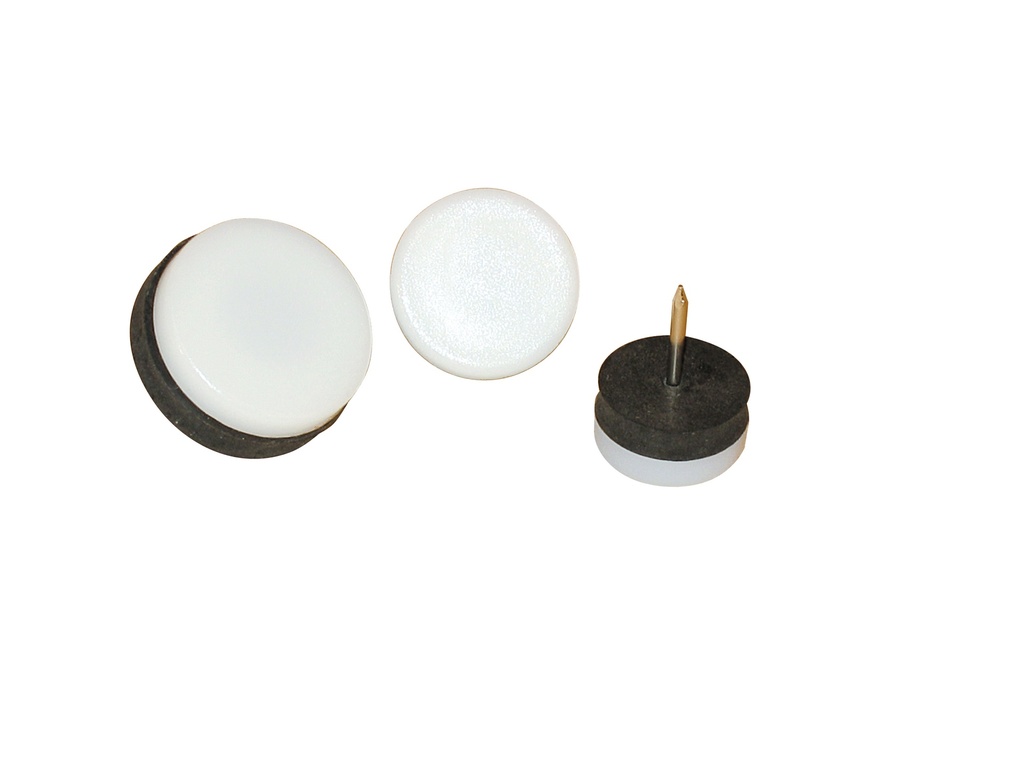 [28337V-N20] Kunststoffgleiter m. Puffer zum Nageln (100 Stk.) | Ø 20 mm