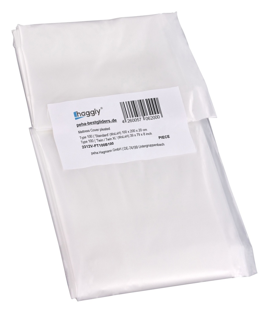 Matratzenhülle einzeln gefaltet, reißfest | Typ 100 | Standard (BxLxH) 100 cm x 200 cm x 20 cm