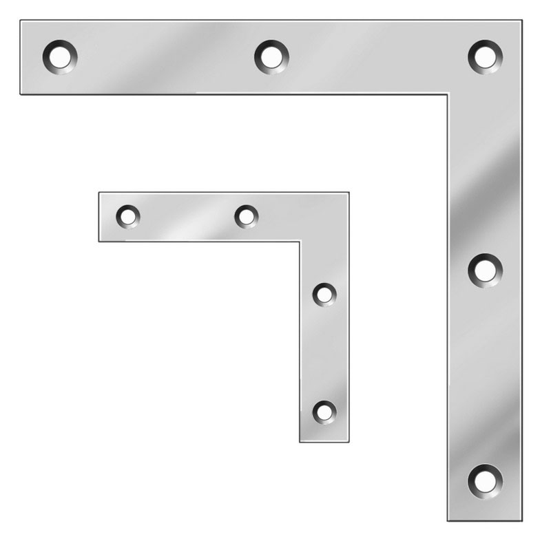 [858V-FB6061] Möbel-Flachwinkel | blau verzinkt | 60x60x10x1,3 mm (50 Stk.)