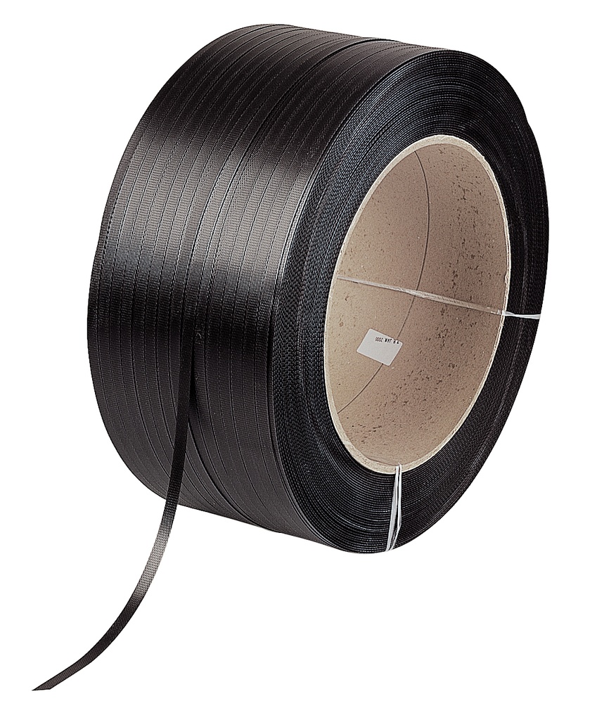 PP-Umreifungsband schwarz (B) 16 mm (L) 2000 m | Kern-Ø: 407mm | Stärke 0,63mm | Reißfest. 2300N