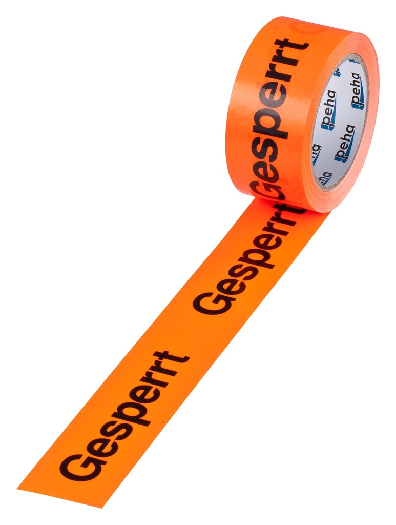 PVC Hinweis-Klebeband (B) 50 mm (L) 66 m | 'Gesperrt'