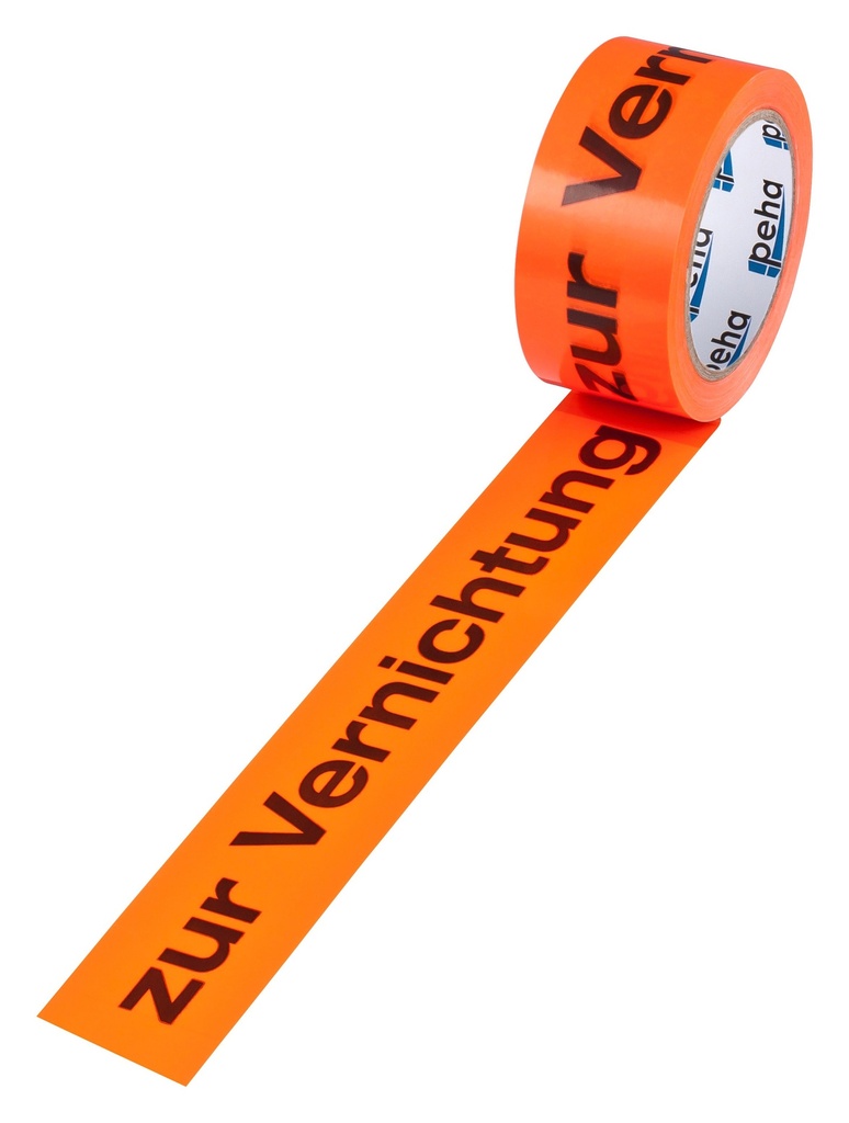 PVC Hinweis-Klebeband (B) 50 mm (L) 66 m | 'Zur Vernichtung'