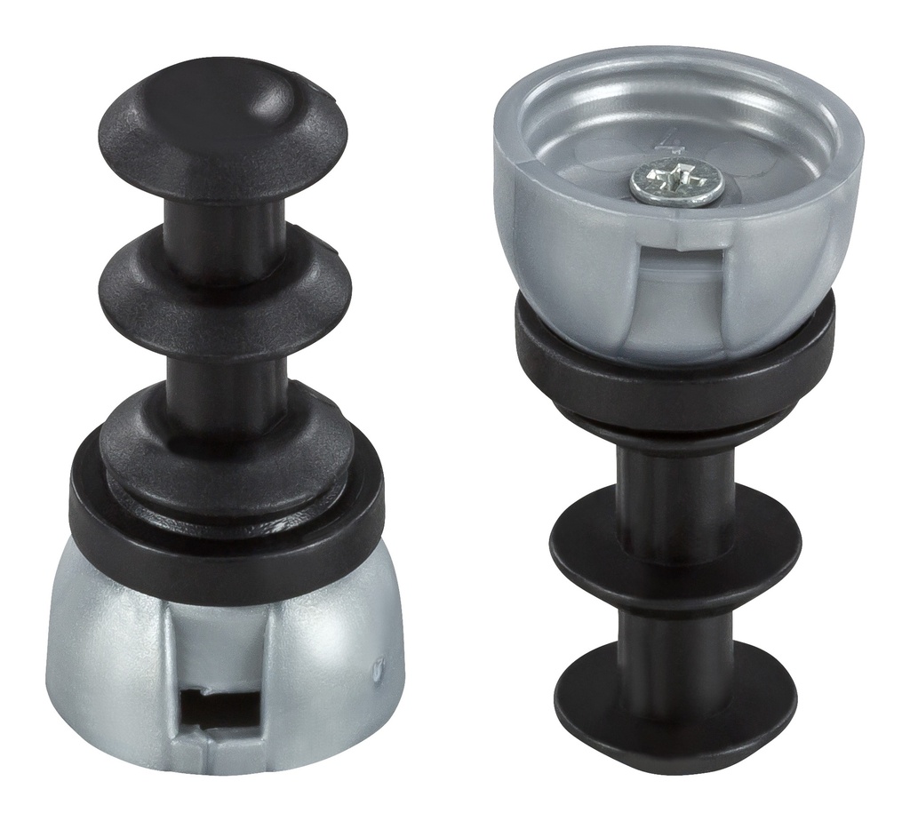 [6066-SI20] QuickClick Basis-Gelenk z. Einstecken, grau | Ø-Stahlrohr: 16mm (außen) 12 mm (innen) | 20 Stk.