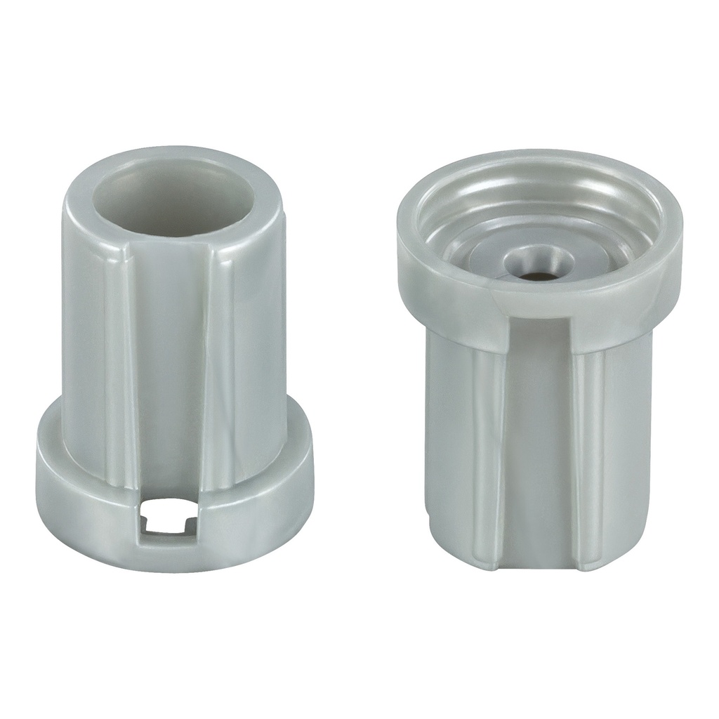 [6077-SI20] QuickClick Basis-Hülse,grau | Ø-Stahlrohr: 18mm (außen) 14 mm (innen) | 20 Stk.
